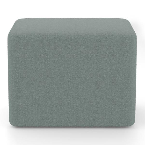 Imagem de Kit 02 Puffs Decorativos Living Yumi Retangular 60cm Bouclê Verde Menta - Desk Design