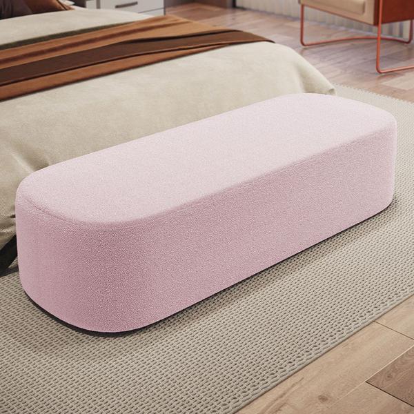 Imagem de Kit 02 Puffs Decorativos Orgânicos Para Living Quarto 140cm Doha W01 Bouclê Rose - Lyam Decor