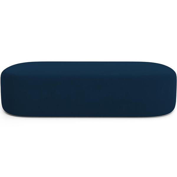 Imagem de Kit 02 Puffs Decorativos Orgânicos Para Living Quarto 140cm Doha W01 Suede Azul Marinho - Lyam Decor