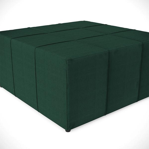 Imagem de Kit 02 Puffs Decorativos Para Sala de Estar Quadrado Milano 90x90 W01 Linho Verde Musgo - Lyam Decor