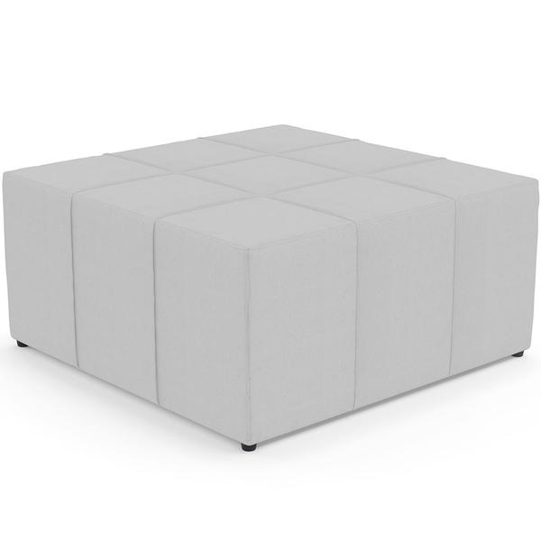 Imagem de Kit 02 Puffs Decorativos Para Sala de Estar Quadrado Milano 90x90cm W01 Linho Cinza - Lyam Decor