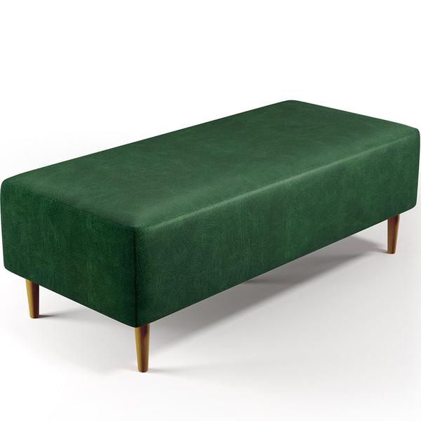 Imagem de Kit 02 Puffs Decorativos Sala Estar Bali W01 Pés Palito 120x50cm Facto Verde Musgo - Lyam Decor