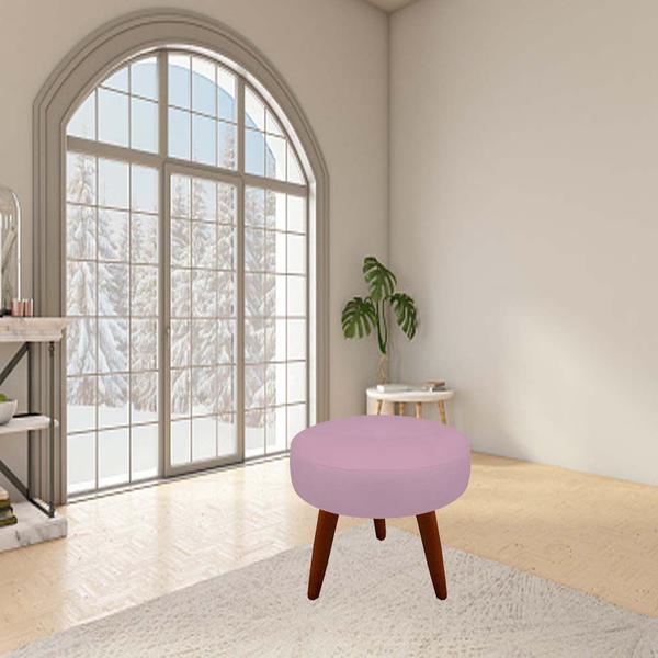 Imagem de Kit 02 Puffs Duda Decorativo Pés Palito Suede Rosa Bebê - D'Classe Decor