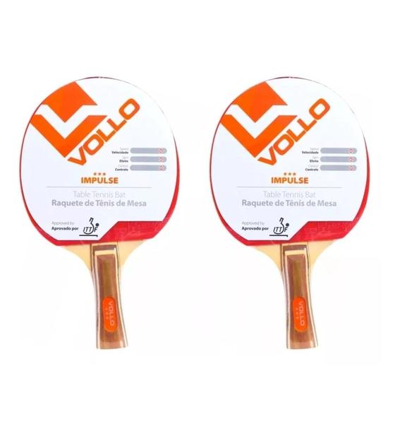 Imagem de Kit 02 Raquete de Tênis de Mesa Ping Pong Impulse Aprovada ITTF Vollo