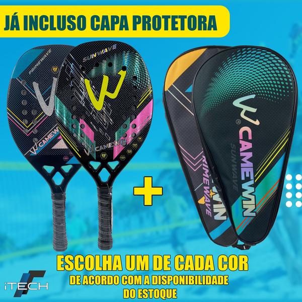 Imagem de Kit 02 Raquetes Beach Tennis 100% Carbono 3k Profissional