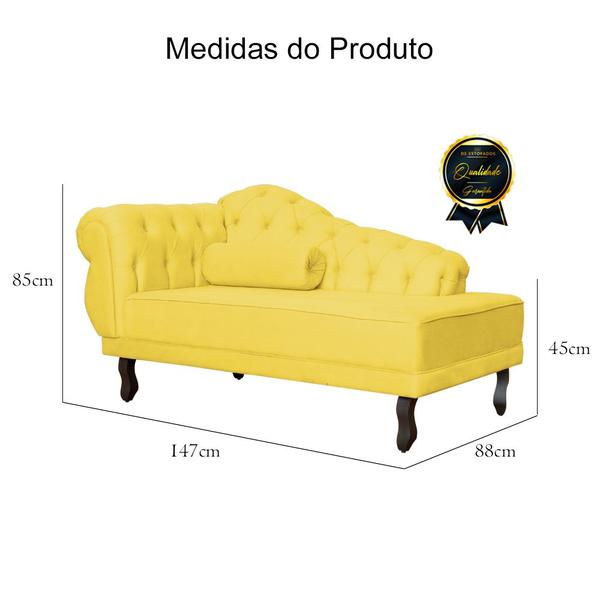 Imagem de Kit 02 Recamier Divã Larissa Suede - Ds Estofados