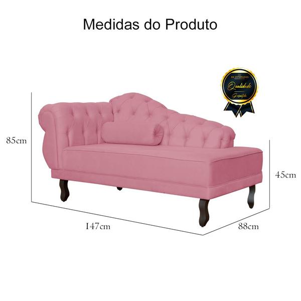 Imagem de Kit 02 Recamier Divã Larissa Suede - Ds Estofados