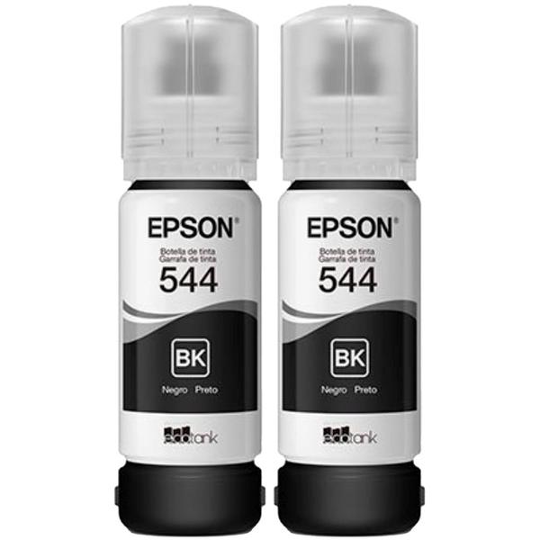 Imagem de Kit 02 Refil de tinta T544 Preto para impressora Tank L5290