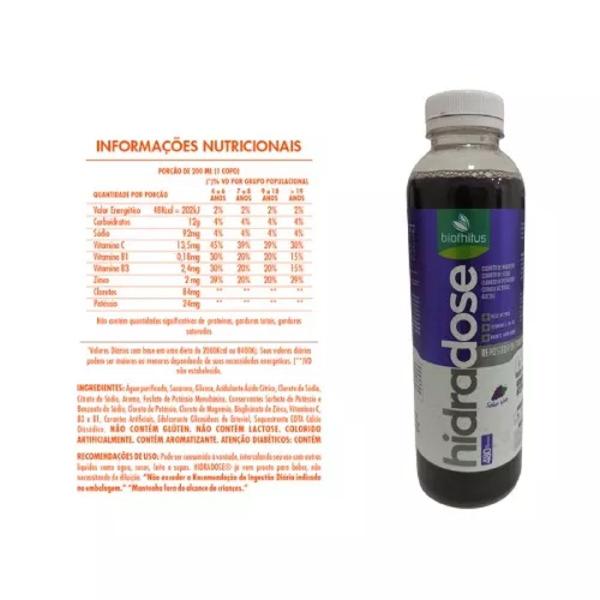 Imagem de Kit 02 Soro Hidratante Hidradose Sabor Uva 480Ml - Biofhitus