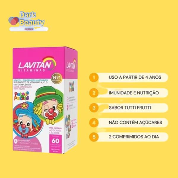 Imagem de Kit 02 Suplemento Lavitan Mastigável Tutti-Frutti - Cimed