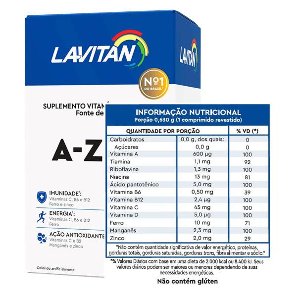 Imagem de Kit 02 Suplemento Vitamínico Lavitan A-Z 60Cps - Cimed