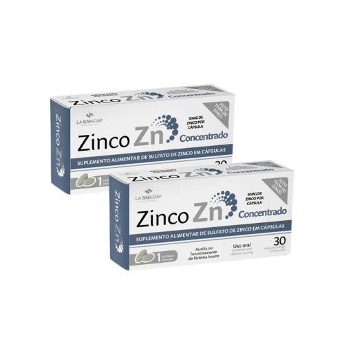 Imagem de Kit 02 Suplemento Zinco Concentrado Com 30 Cps - La San Day