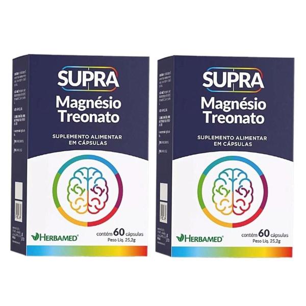 Imagem de Kit 02 Supra Magnésio Treonato 60 Cápsulas Herbamed