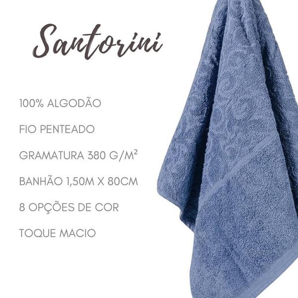 Imagem de Kit 02 Toalhas de Banho Banhao Gigante Hipoalergenica Santorini  Azul Jeans