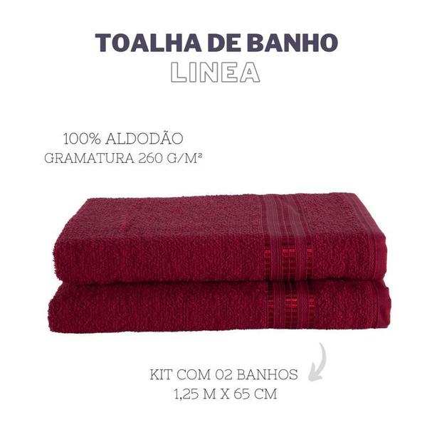 Imagem de Kit 02 Toalhas de Banho Felpuda 100% Algodao Hipoalergenica  Linea VERMELHO REAL