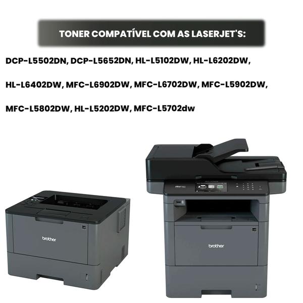 Imagem de Kit 02 Toner TN3472 Compatível para impressora Brother HL-L5102DW 12K