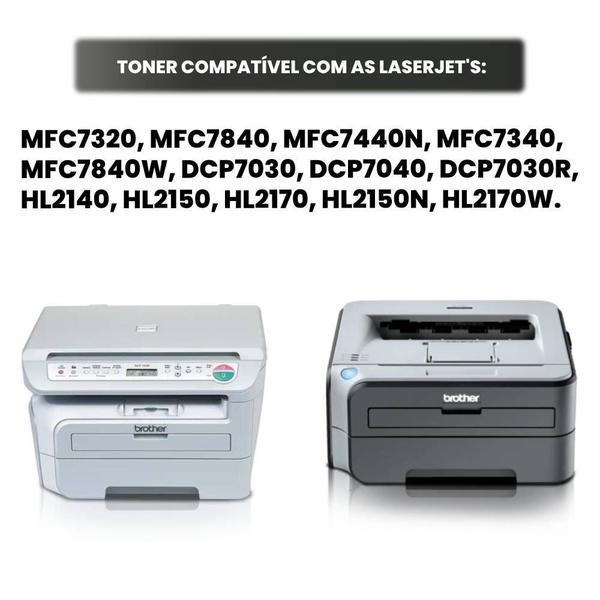 Imagem de Kit 02 Toner TN360 compatível para impressora Brother MFC7440N