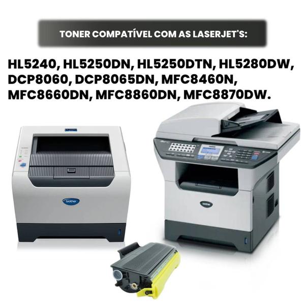 Imagem de Kit 02 toner TN580 compatível para impressora brother DCP-8860DN 8K