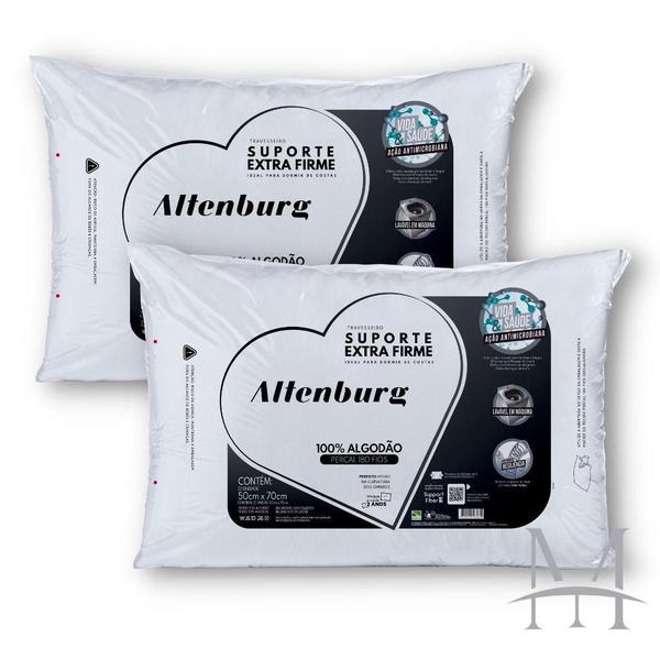 Imagem de Kit 02 Travesseiros Altenburg Extra Firme 50X70Cm 180 Fios