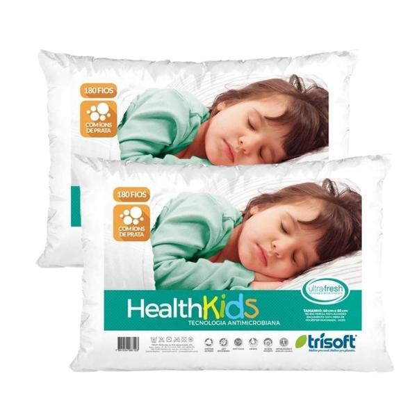 Imagem de Kit 02 Travesseiros Infantil 40x60cm Health Kids Trisoft