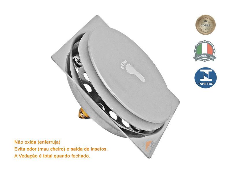 Kit 02 un ralo click quadrado 10x10 + 02 ralo 15x15 - Idral Imagem de Kit 02 un ralo click quadrado 10x10 + 02 ralo 15x15