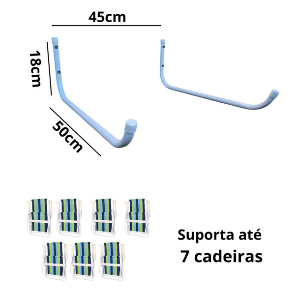 Kit 02 Un. Suporte Cadeira de Praia Fixo Alumínio - Vulcano Imagem de Kit 02 Un. Suporte Cadeira de Praia Fixo Alumínio