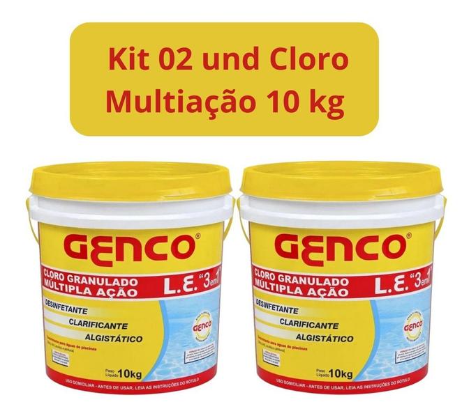 Imagem de Kit 02 Und Multiação Genco Desinfetante Para Piscinas 10 Kg