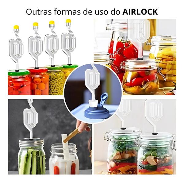 Imagem de Kit 02 unidades Airlock Válvula Tipo S Air Lock Para Fermentação Cerveja Kombucha Vinho Conserva