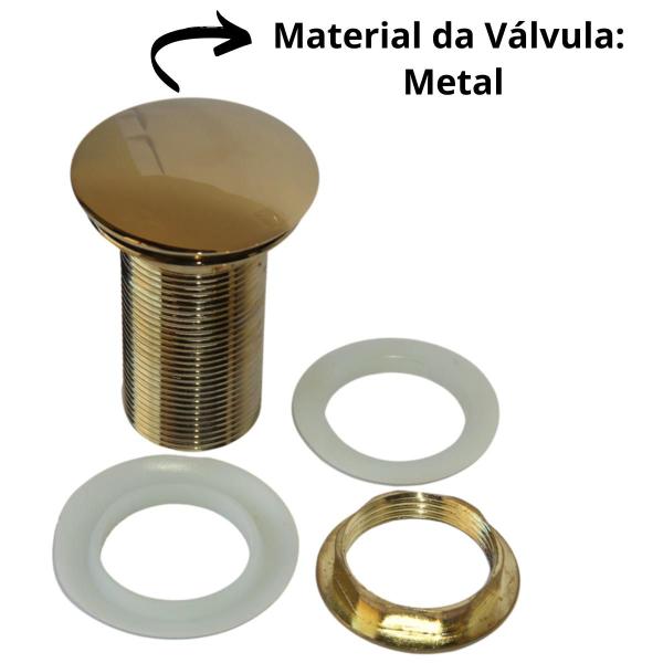 Imagem de kIT 02 Válvula Ralo Click 1.1/4 Metal P/ Pia e Cuba Dourada