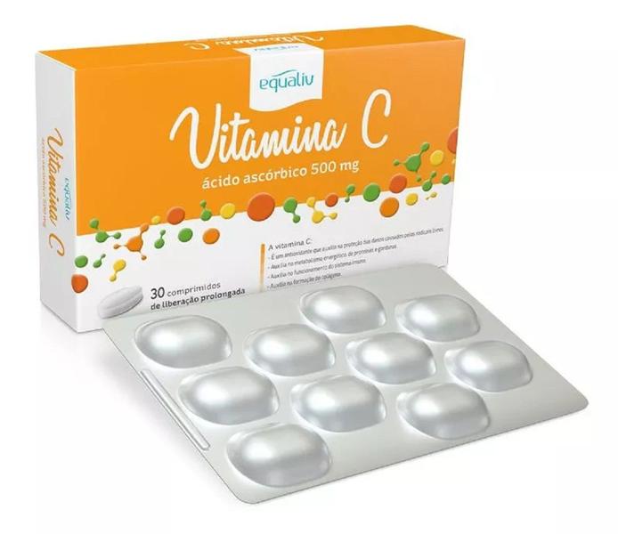 Imagem de Kit 02 Vitamina C Ácido Ascórbico  500Mg 30Cp - Equaliv