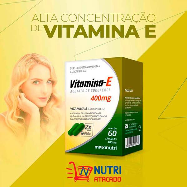 Imagem de Kit 02 Vitamina E Antioxidante 400Mg 60 Capsulas Maxinutri