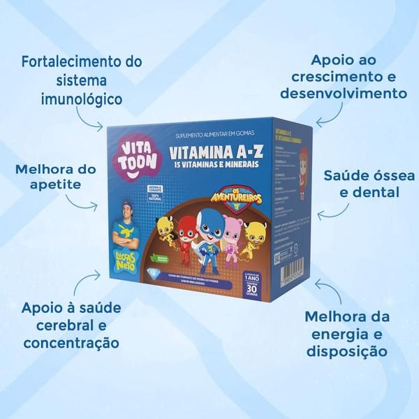 Imagem de Kit 02 VitaToon Polivitamínico A-Z Sabor Brigadeiro 30 Gomas Maxinutri