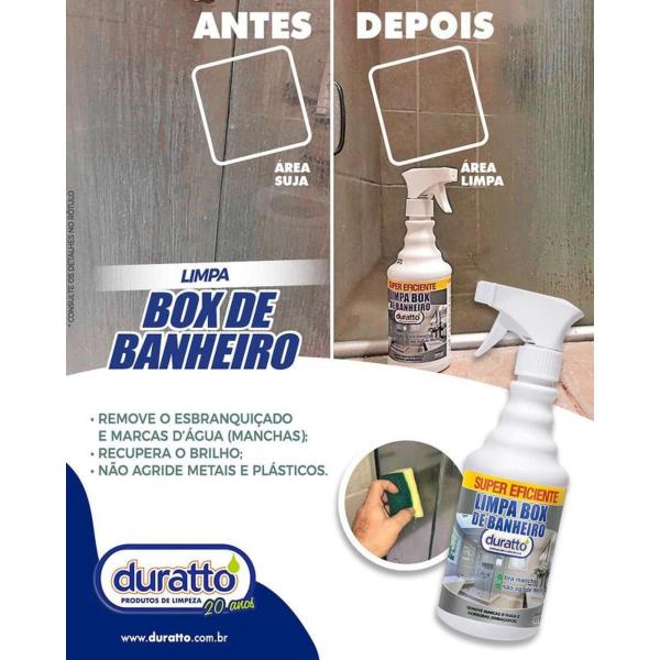 Imagem de Kit 02Un Limpa Box De Banheiro Espelhos Vidros 500ml