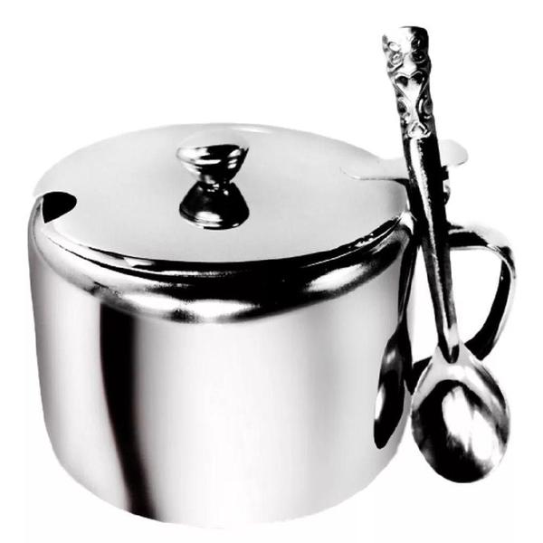 Imagem de Kit 03 Açucareiro Inox Com Colher Para Sua Cozinha 250Ml