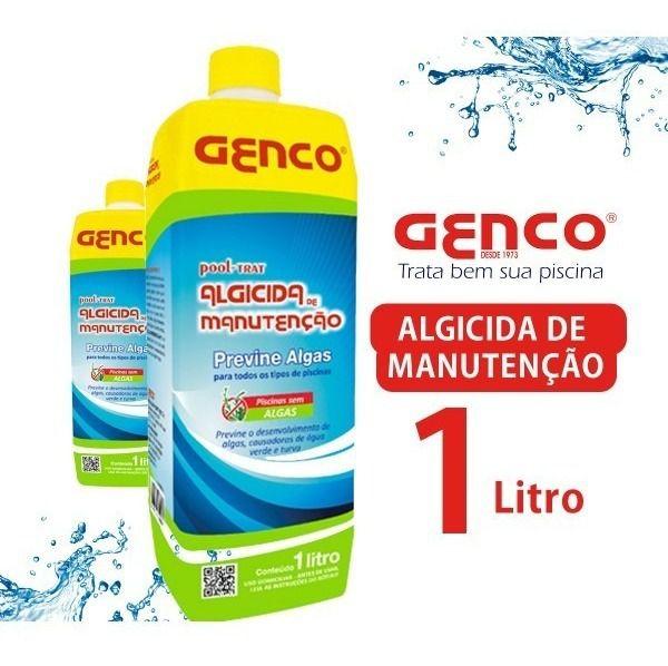 Imagem de Kit 03 Algicida Manutenção Piscina Previne Algas 1 L Genco