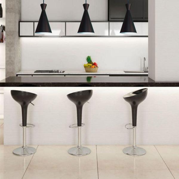 Kit 03 Arandela Pendente Cone Preto Fosco - Estillo E Luz Imagem de Kit 03 Arandela Pendente Cone Preto Fosco