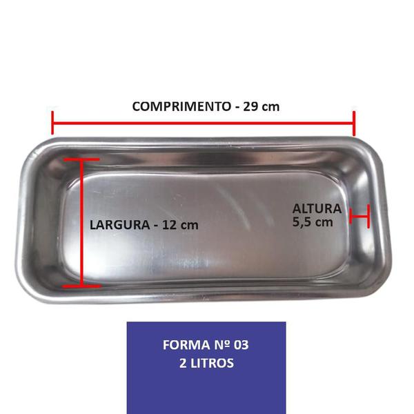 Imagem de Kit 03 Assadeiras Para Pão Caseiro / Bolo Inglês - Nº 3