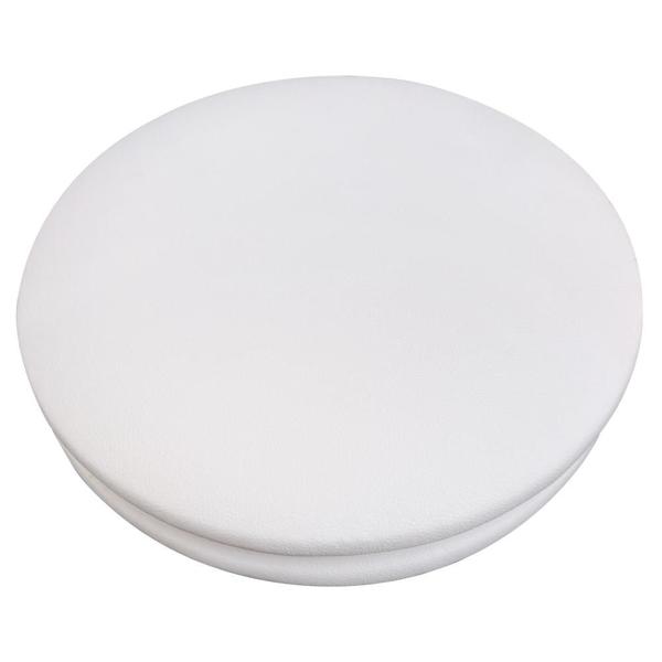 Imagem de Kit 03 Assentos Redondo Banqueta Cadeira Estofados Poltronas H02 Corano Branco 35 cm - Lyam Decor