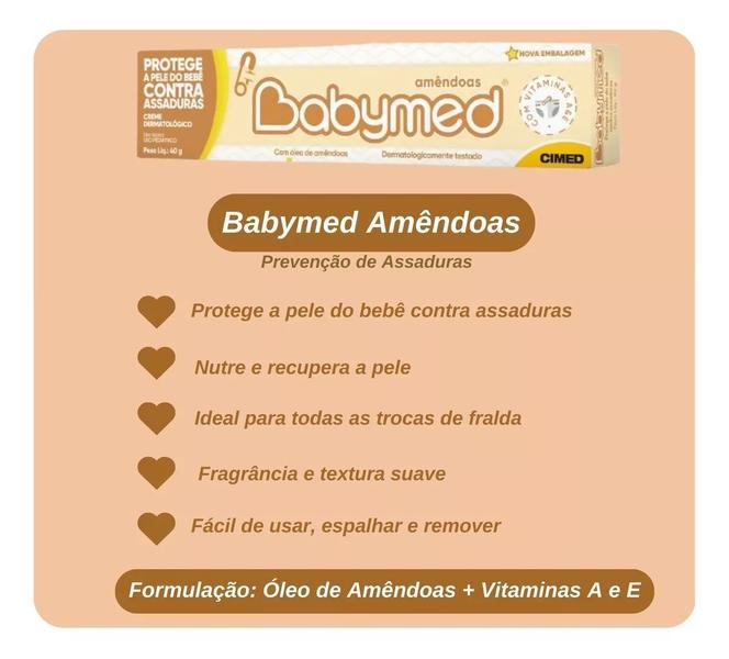 Imagem de Kit 03 Babymed Amêndoas Creme Para Assaduras 40g - Cimed