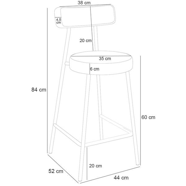 Imagem de Kit 03 Banquetas Baixa Para Cozinha Sala De Jantar Bar Bancada Milão L02 Sintético Camel -LyamDecor