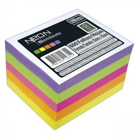 Imagem de Kit 03 Blocos de Notas Tilembrete 600 Folhas Cada Neon Pastel Cubo Branco Tilibra