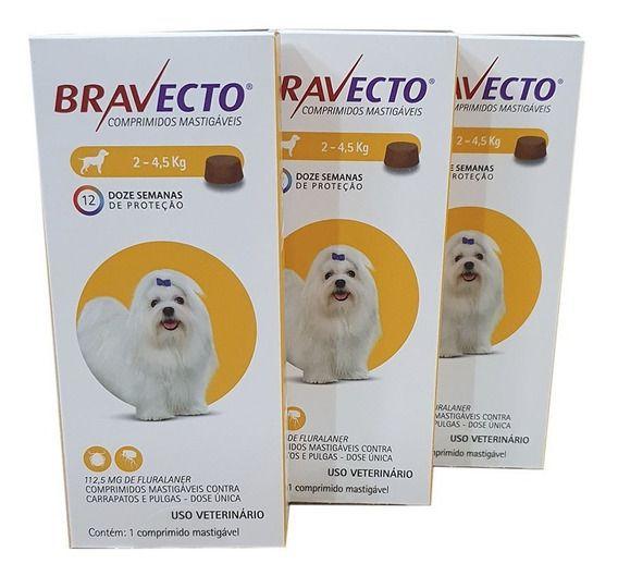 Imagem de Kit 03 Bravecto Cães 2 A 4,5kg + 02 Bravecto Cães 4,5 A 10kg