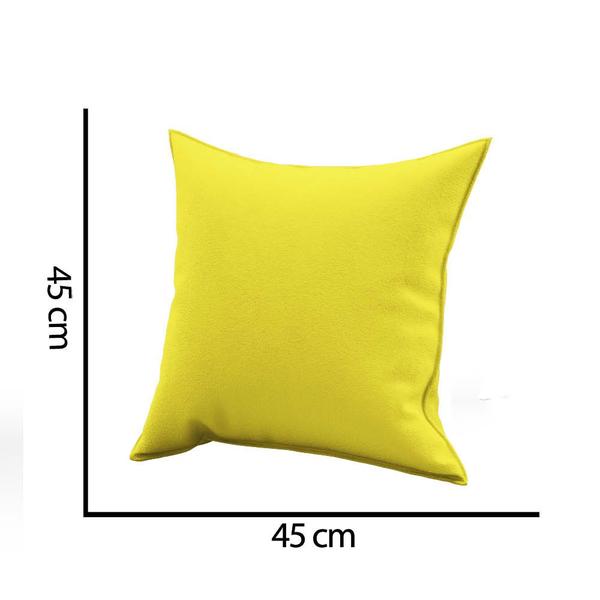 Imagem de Kit 03 Capa de Almofada Decorativa Quadrada Lih 45x45cm Luxo material sintético Amarelo - Ahazzo Móveis