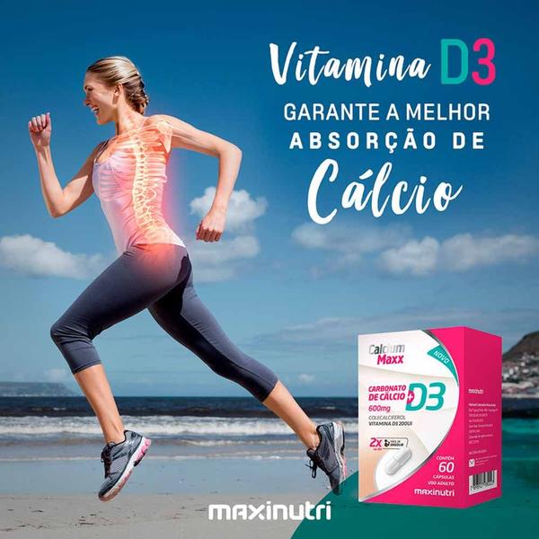 Imagem de Kit 03 Carbonato de Cálcio + Vitamina D3 200UI 60 Capsulas Maxinutri