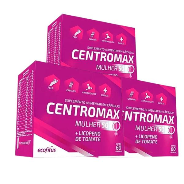 Imagem de kit 03 Centromax Mulher Licopeno de Tomate 60Cps - Ecofitus