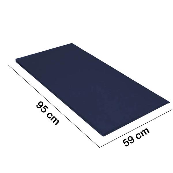 Imagem de Kit 03 Colchonete Slim 95x59cm Solteiro Para Ginástica Academia Escola Suede Azul Marinho - Ahazzo Móveis