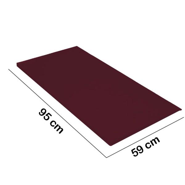 Imagem de Kit 03 Colchonete Slim 95x59cm Solteiro Para Ginástica Academia Escola Suede Bordô - Ahz Móveis