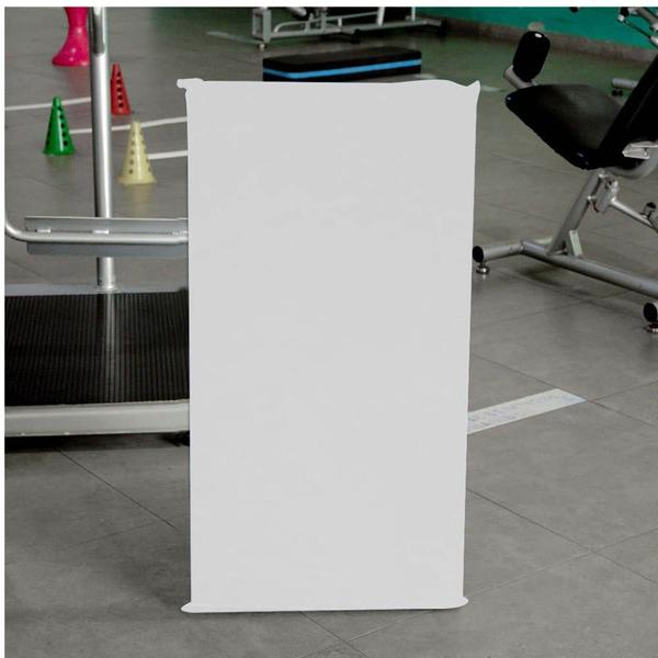 Imagem de Kit 03 Colchonete Slim 95x59cm Solteiro Para Ginástica Academia Escola Suede Branco - Ahazzo Móveis