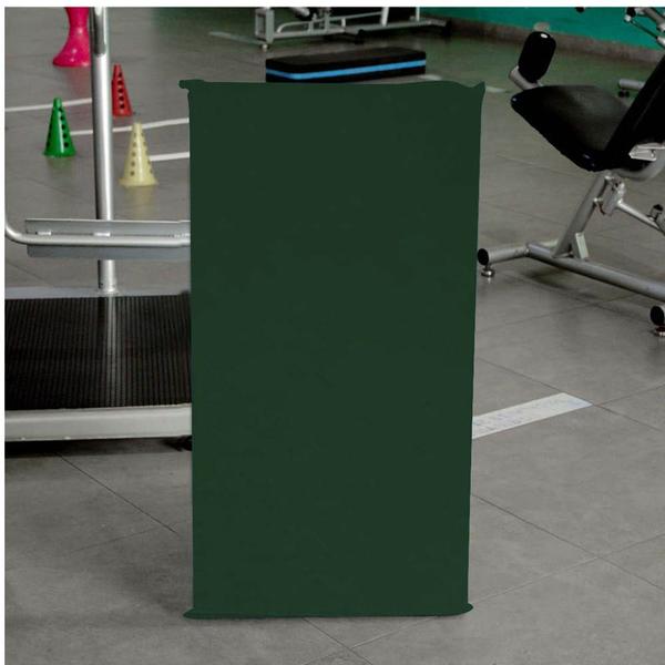 Imagem de Kit 03 Colchonete Slim 95x59cm Solteiro Para Ginástica Academia Escola Suede Verde Musgo - Ahazzo Móveis