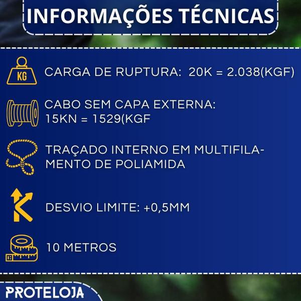 Imagem de Kit 03 Corda Poliamida 12mm Nr18 trava quedas Trabalho em Altura 10 Metros